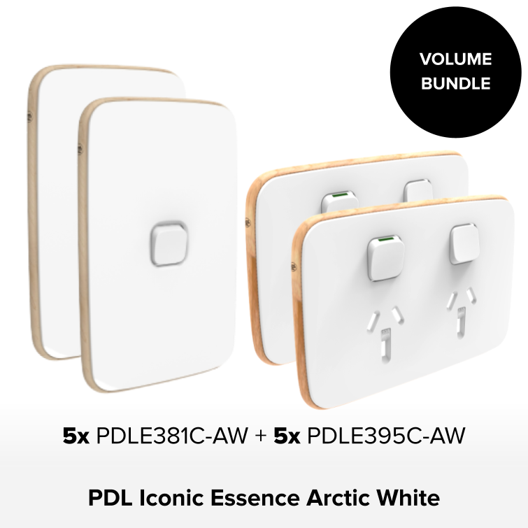 Bundle - PDL Iconic Essence Switches & Sockets Arctic White